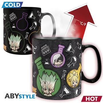 Dr. Stone – Hőre változó bögre „Group Formula” (460 ml)