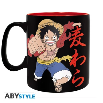 One Piece - Luffy &amp;amp; Skull bögre (460 ml)