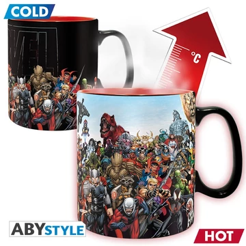 Marvel – Hőre változó bögre szuperhősökkel (460 ml)