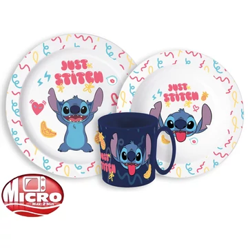 Disney Lilo és Stitch Palms étkészlet, micro műanyag szett bögrével 265 ml
