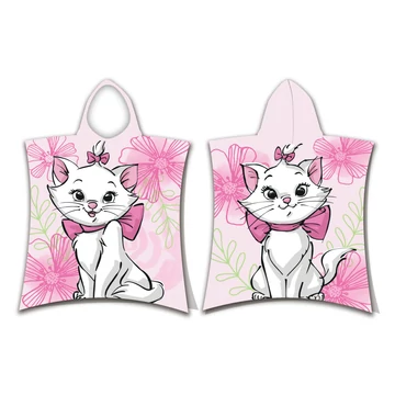 Disney Marie Pink Flower strand törölköző poncsó 50x115 cm