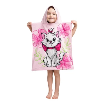Disney Marie Pink Flower strand törölköző poncsó 50x115 cm