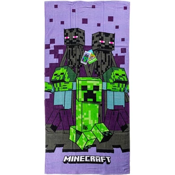 Minecraft Purple fürdőlepedő, strand törölköző 70x140 cm