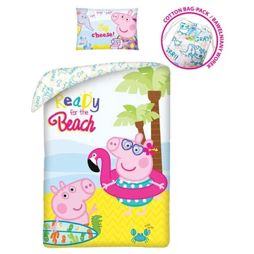Peppa malac Beach ágyneműhuzat 140x200 cm, 70x90 cm