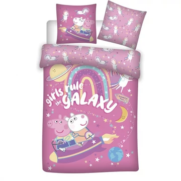 Peppa malac Galaxy ágyneműhuzat 140x200 cm, 63x63 cm microfibre