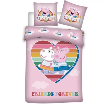 Peppa malac Love ágyneműhuzat 140x200 cm, 63x63 cm microfibre