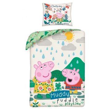 Peppa malac Muddy ágyneműhuzat 140x200 cm, 70x90 cm