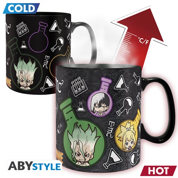 Dr. Stone – Hőre változó bögre „Group Formula” (460 ml)