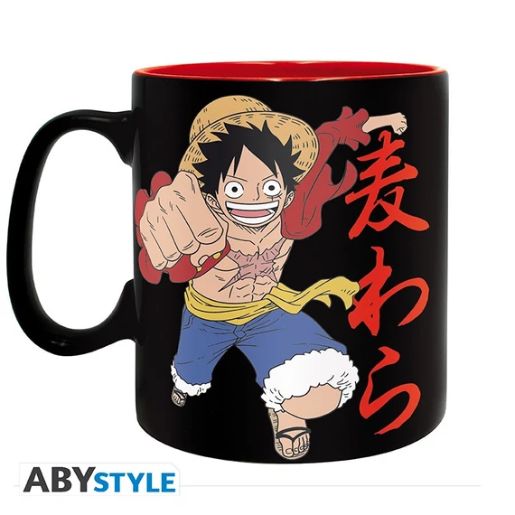 One Piece - Luffy & Skull bögre (460 ml)