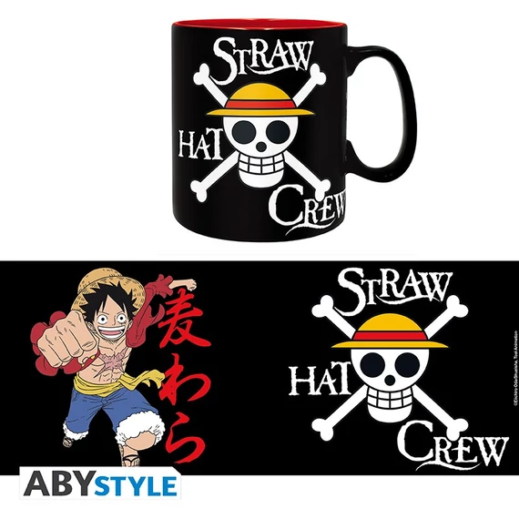 One Piece - Luffy & Skull bögre (460 ml)