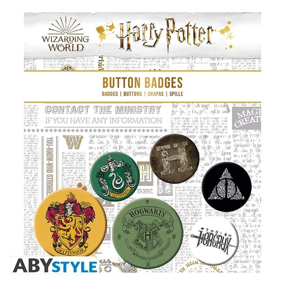 Harry Potter – Roxfort házas kitűző szett (6 darabos)
