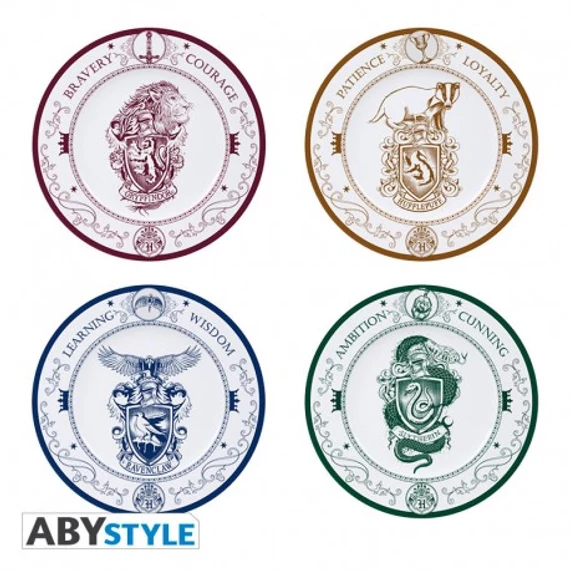 Harry Potter - Roxfort házak 4 darabos porcelán tányér szett