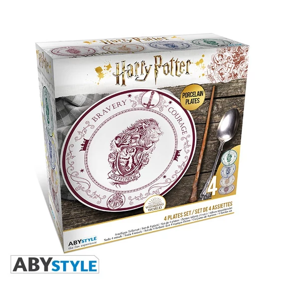 Harry Potter - Roxfort házak 4 darabos porcelán tányér szett