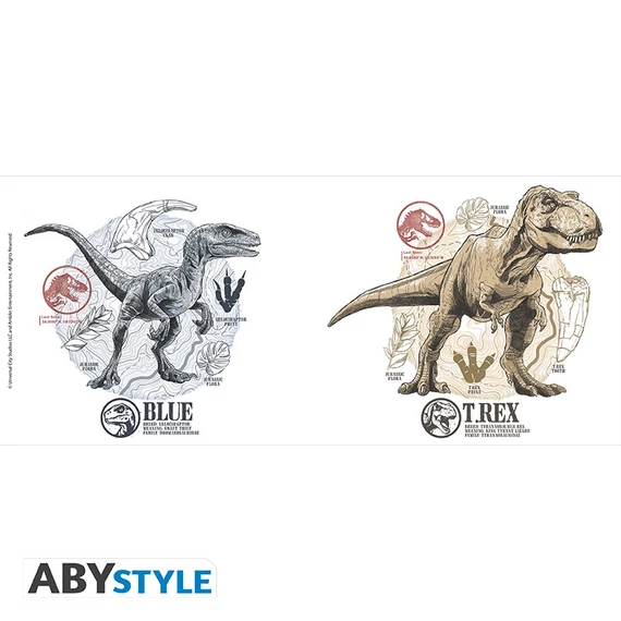 Jurassic World – T-Rex és Kék dinoszauruszos bögre (320 ml)