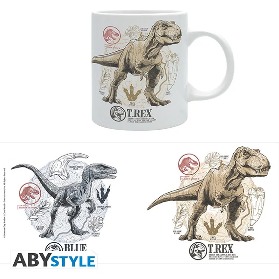 Jurassic World – T-Rex és Kék dinoszauruszos bögre (320 ml)