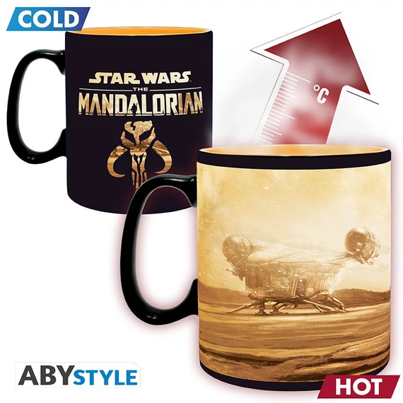 Star Wars – The Mandalorian hőre változó bögre: Mando és Grogu (460 ml)