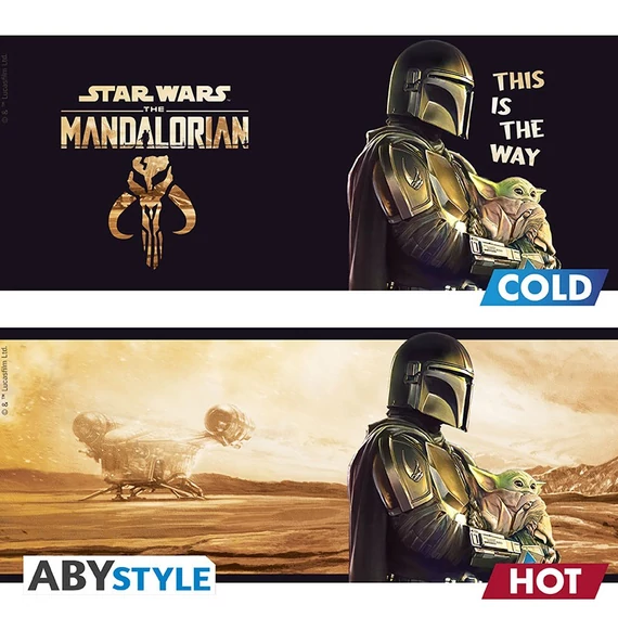 Star Wars – The Mandalorian hőre változó bögre: Mando és Grogu (460 ml)
