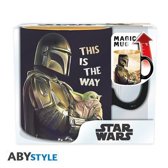 Star Wars – The Mandalorian hőre változó bögre: Mando és Grogu (460 ml)