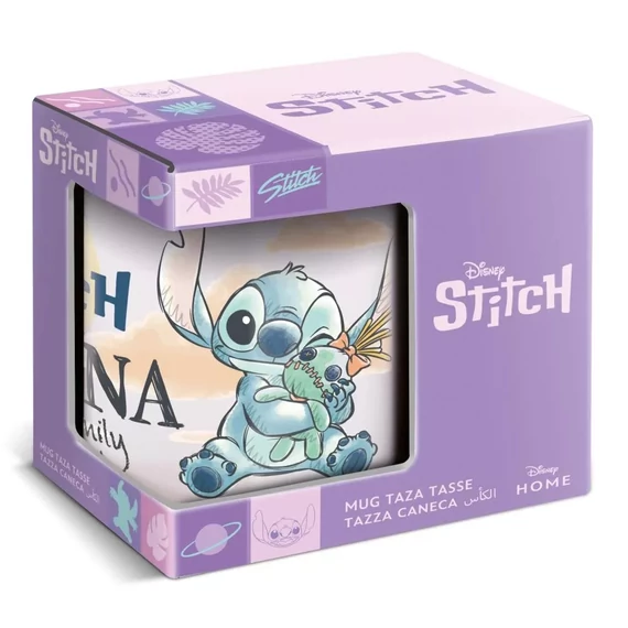 Disney Lilo és Stitch, A csillagkutya Family porcelán bögre 325 ml díszdobozban
