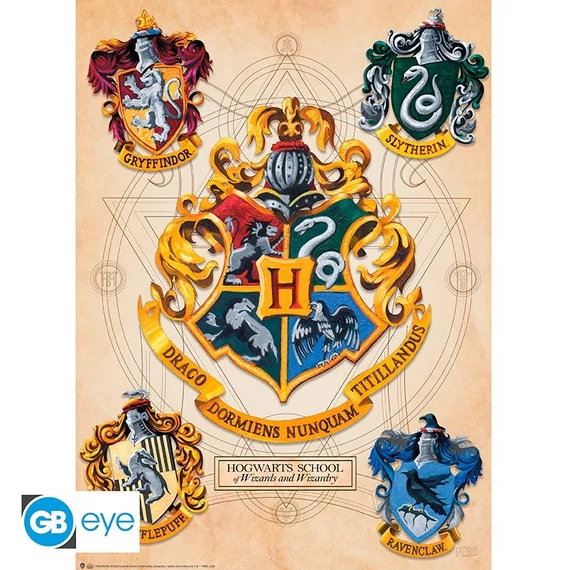 Harry Potter - Chibi poszter készlet - Tekergők Térképe és Roxfort címer 52x38 cm