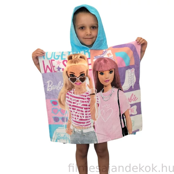 Barbie Together strand törölköző poncsó 60x120 cm