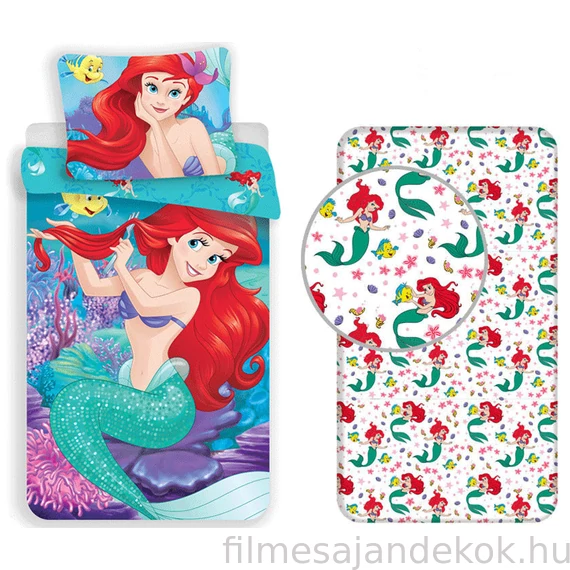 Disney Hercegnők, Ariel ágyneműhuzat és gumis lepedő szett