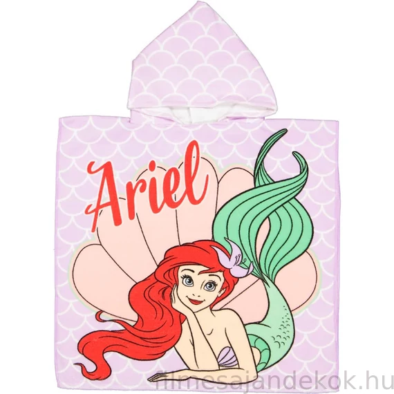 Disney Hercegnők Ariel strand törölköző poncsó 60x120 cm (Fast Dry)