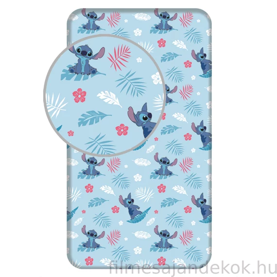 Disney Lilo és Stitch, A csillagkutya Blue gumis lepedő 90x200 cm