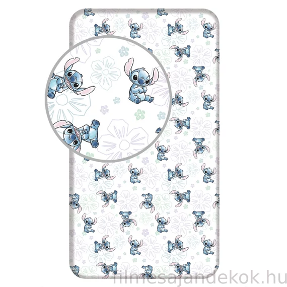 Disney Lilo és Stitch, A csillagkutya Ohana White gumis lepedő 90x200 cm