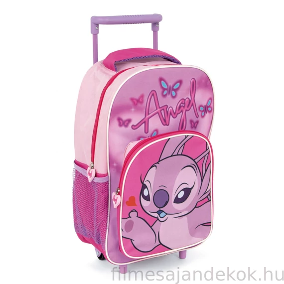Disney Lilo és Stitch, A csillagkutya Pink Angel gurulós ovis hátizsák, táska 36 cm