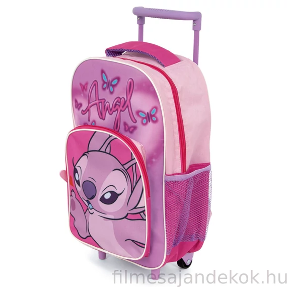 Disney Lilo és Stitch, A csillagkutya Pink Angel gurulós ovis hátizsák, táska 36 cm