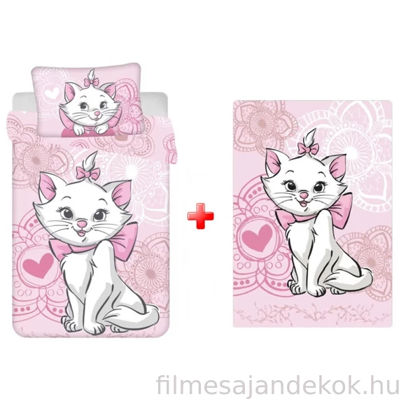 Disney Marie Aristocat gyerek ágyneműhuzat és polár takaró szett