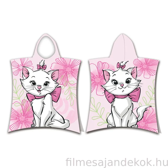 Disney Marie Pink Flower strand törölköző poncsó 50x115 cm