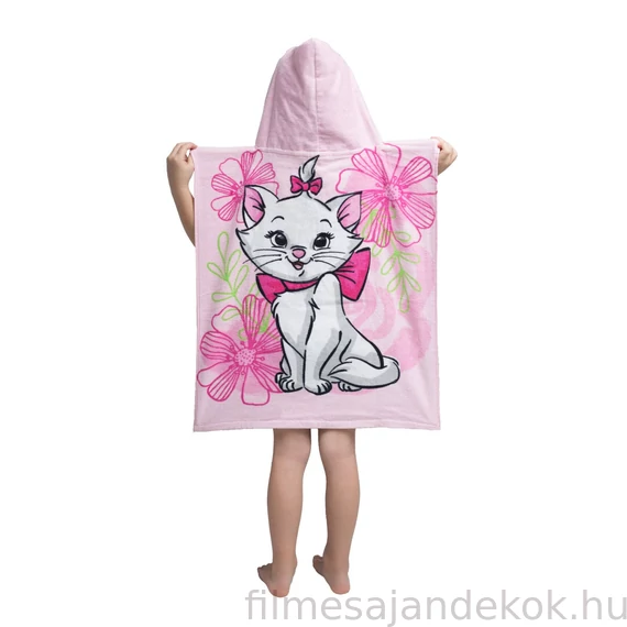 Disney Marie Pink Flower strand törölköző poncsó 50x115 cm