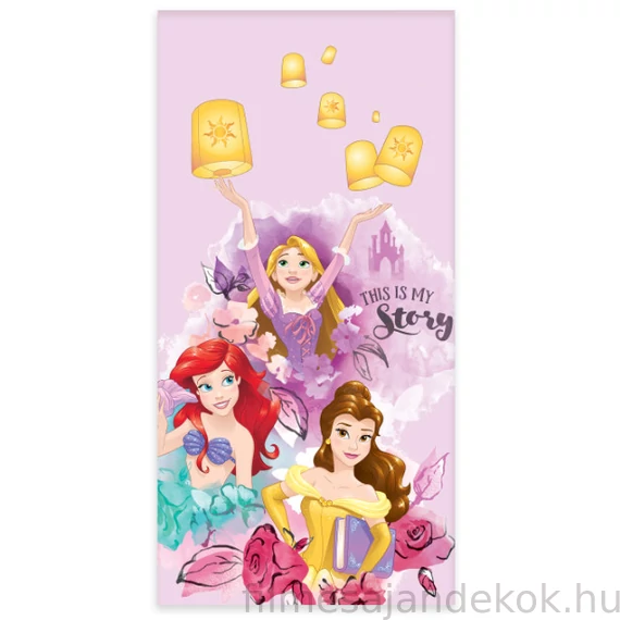 Disney Hercegnők My Story fürdőlepedő, strand törölköző 60x120cm