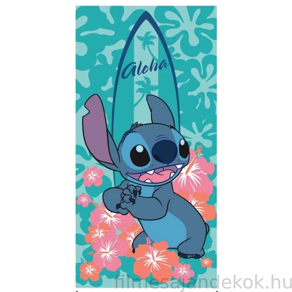 Disney Lilo és Stitch, A csillagkutya Surf fürdőlepedő, strand törölköző 70x140cm (Fast Dry
