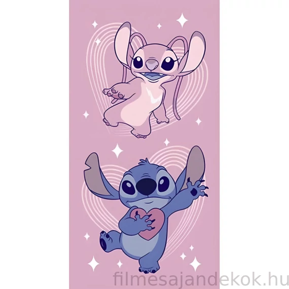 Disney Lilo és Stitch, A csillagkutya Angel fürdőlepedő, strand törölköző 70x140cm (Fast Dry