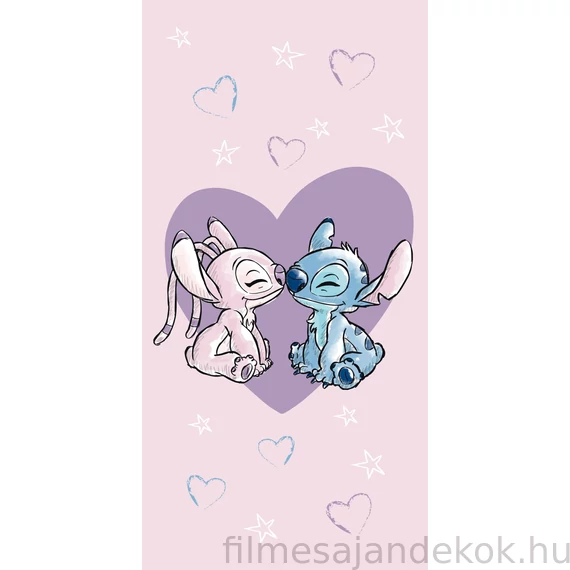 Disney Lilo és Stitch, A csillagkutya Love fürdőlepedő, strand törölköző 70x140cm