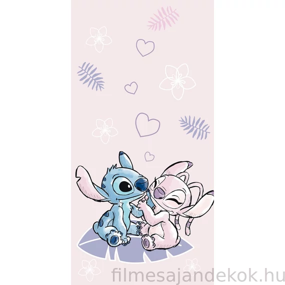 Disney Lilo és Stitch, A csillagkutya Pink fürdőlepedő, strand törölköző 70x140cm