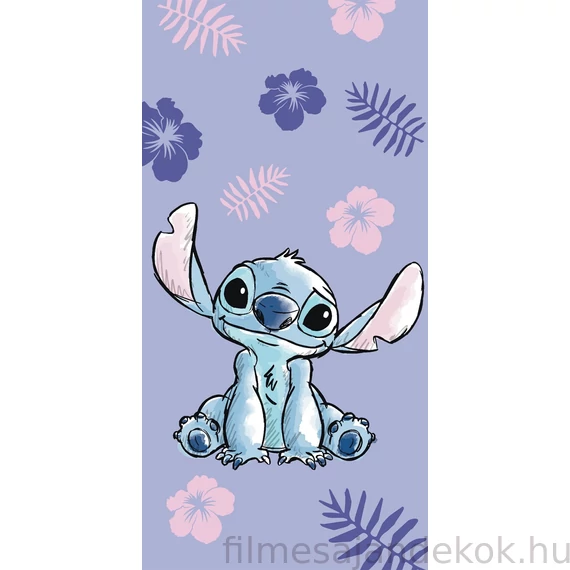 Disney Lilo és Stitch, A csillagkutya Purple fürdőlepedő, strand törölköző 70x140cm