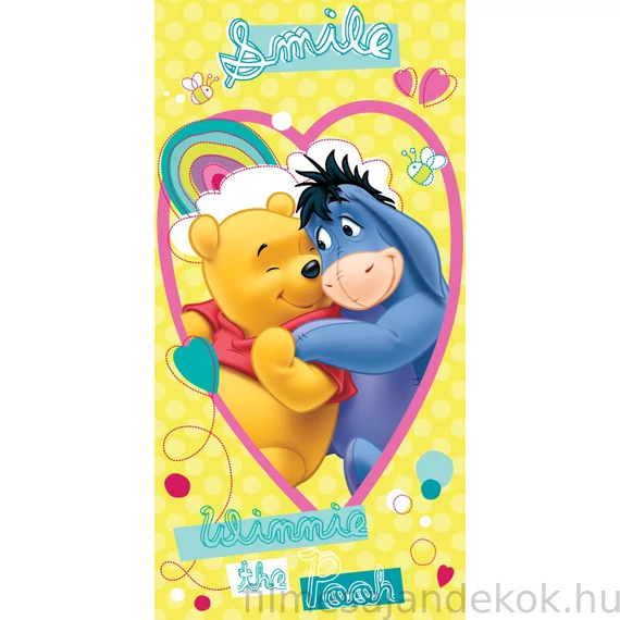 Disney Micimackó Smile fürdőlepedő, strand törölköző 70x140cm
