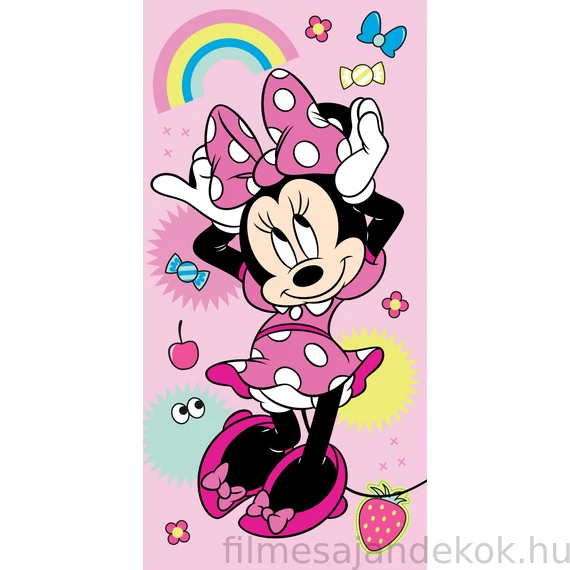 Disney Minnie Rainbow fürdőlepedő, strand törölköző  70x140cm