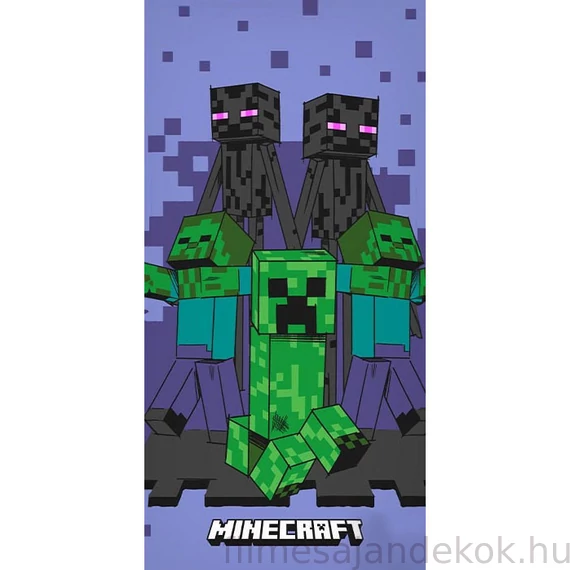 Minecraft Purple fürdőlepedő, strand törölköző 70x140cm