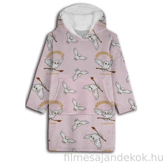 Harry Potter Hedvig Pink felnőtt belebújós plüss polár takaró, poncsó
