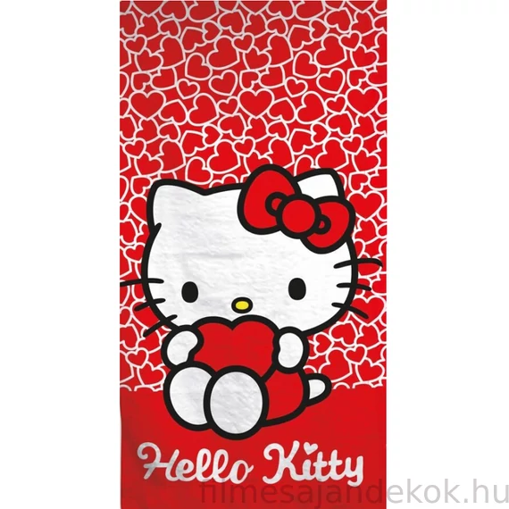 Hello Kitty Hearts fürdőlepedő, strand törölköző 70x140 cm (Fast Dry)