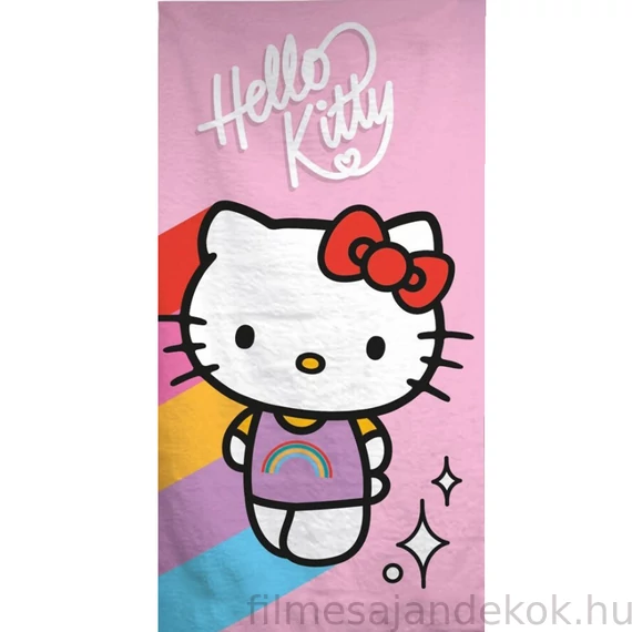 Hello Kitty Rainbow fürdőlepedő, strand törölköző 70x140 cm (Fast Dry)