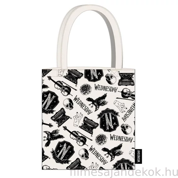 Wednesday Black shopping bag, bevásárlótáska 39 cm
