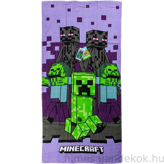Minecraft Purple fürdőlepedő, strand törölköző 70x140 cm