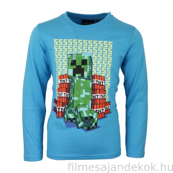 Minecraft sötétben világító gyerek hosszú ujjú póló, felső 8 év