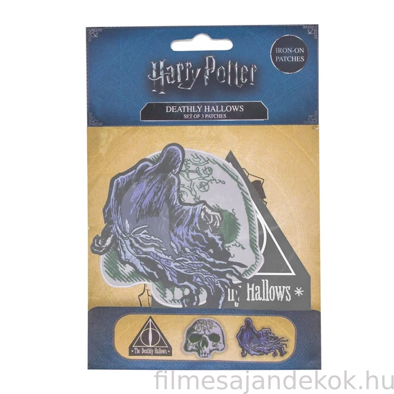 Harry Potter Halál ereklyéi (Deathly Hallows) Deluxe felvarrók, 3 darabos szett